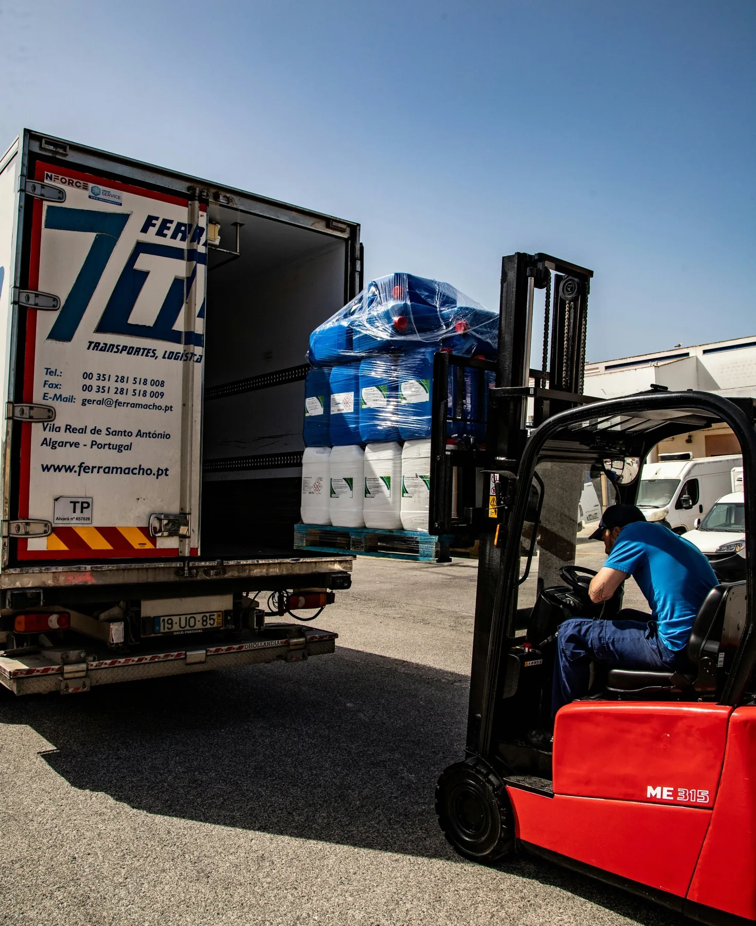 Goods being loaded for delivery and logistics